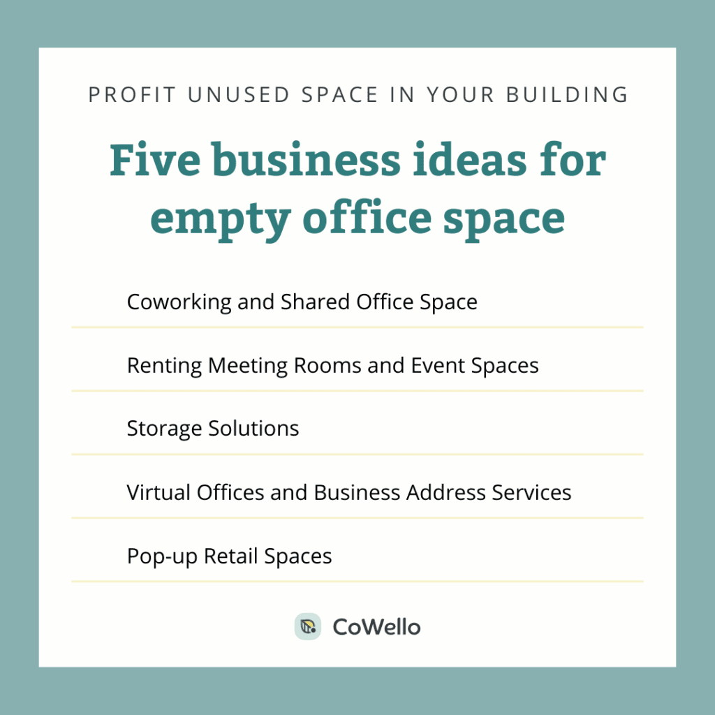 five business ideas for empty office space